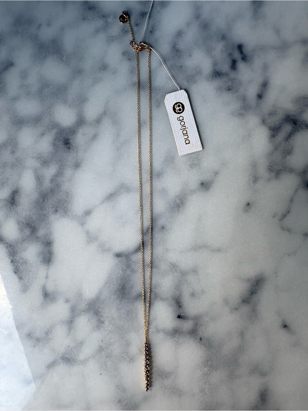 NWT Gorjana Taner Pavé Bar Necklace Gold